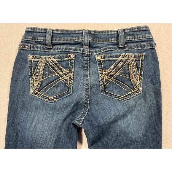 Ariat Ruby Boot Cut Jeans Thick Stitching Medium Wash Western Women's 30R FLAW - Picture 4 of 8